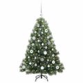 vidaXL Umelý vianočný stromček s 150 LED-i Zelená 120 cm PE a PVC