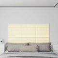 vidaXL Nástenné panely 12 ks krémové 60x15 cm umelá koža 1,08 m²