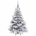 vidaXL Umelý vianočný stromček s 150 LED-i Biela 120 cm PE a PVC