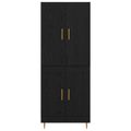 vidaXL Highboard Čierny dub 69,5 x 34 x 180 cm Kompozitné drevo