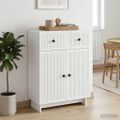 vidaXL Servírovacia skriňa Biela 66 x 34,5 x 90 cm Kompozitné drevo