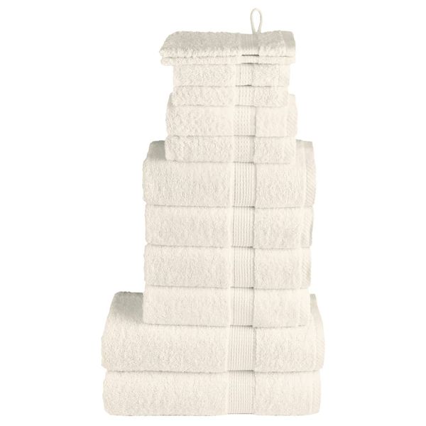 vidaXL 12-dielna prémiová sada uterákov SOLUND krémová 600 g/m²