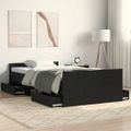 vidaXL Rám postele Čierny dub 203 x 93 x 50 cm Kompozitné drevo