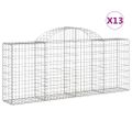 vidaXL Oblúkové gabionové koše 13ks 200x30x80/100cm pozinkované železo