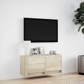 vidaXL TV nástenná skrinka s LED svetlami dub sonoma 80x31x38 cm
