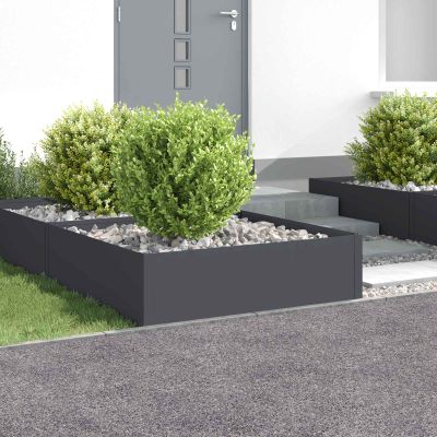 vidaXL Obrubník trávnika 4 ks 100 x 100 x 35 cm Oceľ Antracitová
