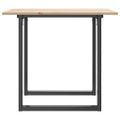 vidaXL Jedálenský stolík v tvare O 90x90x75 cm borovica a oceľ
