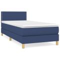 vidaXL Boxspring posteľ s matracom modrá 100x200 cm látka