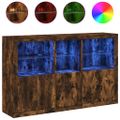 vidaXL Komoda s LED svetlami dymový dub 162x37x100 cm
