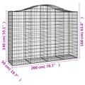 vidaXL Oblúkové gabionové koše 14 ks 200x50x140/160 cm pozink. železo