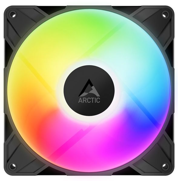 ARCTIC P14 Pro A-RGB - 140mm A-RGB PWM ventilátor s rozdeľovačom káblov Ventilátor, 140mm, FDB ložisko, 4pin PWM, 25dBA, výška 27mm, ARGB podsvietenie, čierny