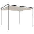 vidaXL Pergola so zaťahovacou strechou krémová 295x292x230 cm