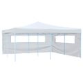 vidaXL Skladací altánok s 2 stenami 5x5 m, biely