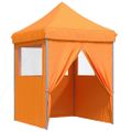 vidaXL Skladací pop-up párty stan so 4 bočnými stenami oranžový