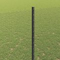 vidaXL Hexagonálny plot s stĺpom 50 x 1,5 m PVC potiahnutá oceľ Sivá