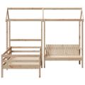 vidaXL Sada postele a lavice so strieškou 75x190 cm borovica