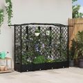 vidaXL Vyvýšený záhon s mriežkou a strechou Čierna 203,5 x 40 x 123 cm