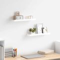 vidaXL Poličky na zarámované obrázky 2 ks biele 40x9x3 cm MDF