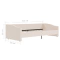 vidaXL Pohovka s USB krémová látková 90x200 cm