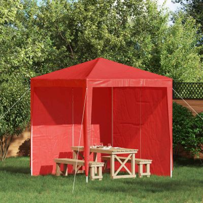 vidaXL Bočná stena párty stanu 2 pcs Červená 200 x 195 cm PE a oceľ