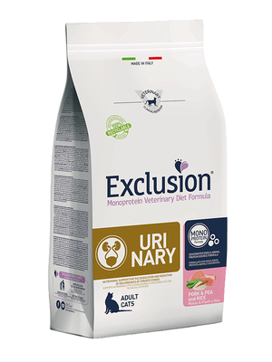 EXCLUSION CURP01 URINARY CAT veterinárne krmivo pre mačky 1,5kg, bravčové/hrach/ryža