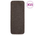 vidaXL Protišmykové nášľapy na schody 15 ks, 60x25 cm, hnedé, obdĺžnik