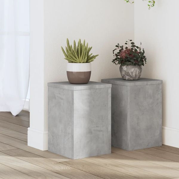 vidaXL Stojany na rastliny 2 ks betónovosivé 20x20x30 cm kompoz. drevo