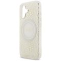 Guess puzdro Magsafe IML puzdro Kvety elektroplatované allover s korálkovým remienkom pre iPhone 17 biela