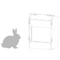 vidaXL Kŕmidlo pre králiky Čierna 33,5 x 25,5 x 45,5 cm 3 kg