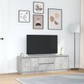 vidaXL TV skrinka s LED svetlami betónovo sivá 160,5x41x50 cm
