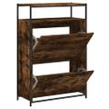 vidaXL Botník dymový dub 75x34x112 cm spracované drevo