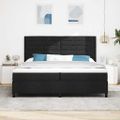 vidaXL Posteľ s pružinovým rámom s matracmi Čierna 200 x 200 cm látka
