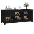 vidaXL Skrinka na topánky čierna 110x38x45,5 cm masívna borovica
