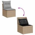 vidaXL Súprava záhradných pohoviek 7 ks Béžová Poly ratan