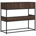 vidaXL Konzolový stolík hnedý dub 90x35x80 cm kompozitné drevo