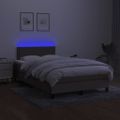 vidaXL Posteľ boxsping s matracom a LED sivohnedá 120x200 cm látka