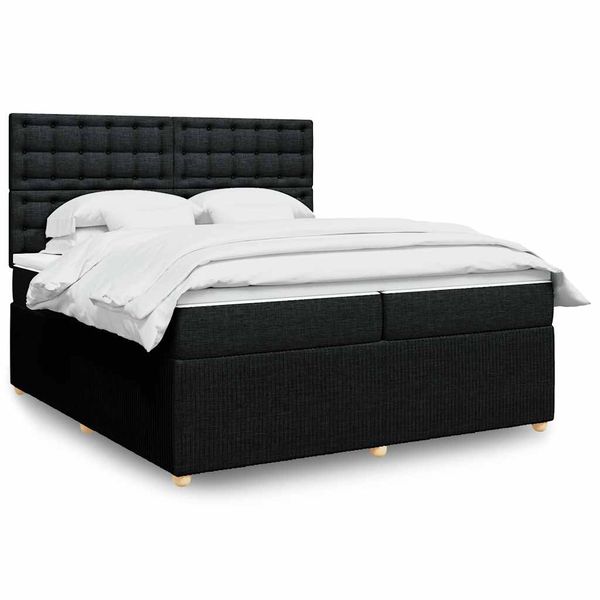 vidaXL Boxspring posteľ s matracom čierna 200x200 cm látka