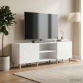 vidaXL TV skrinka 150 x 31 x 50 cm Biela s vysokým leskom