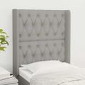 vidaXL Čelo postele so záhybmi bledosivé 83x16x118/128 cm látka