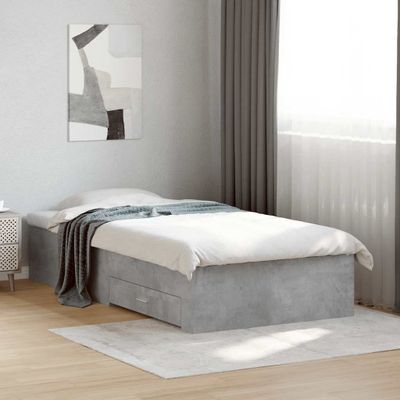 vidaXL Posteľný rám so zásuvkami betónovosivý 90x200cm kompozit. drevo