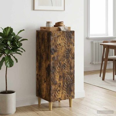 vidaXL Servírovacia skriňa Dymový dub 33 x 34,5 x 90 cm