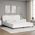 vidaXL Posteľ s matracom Hvar biela 180x200 cm umelá koža
