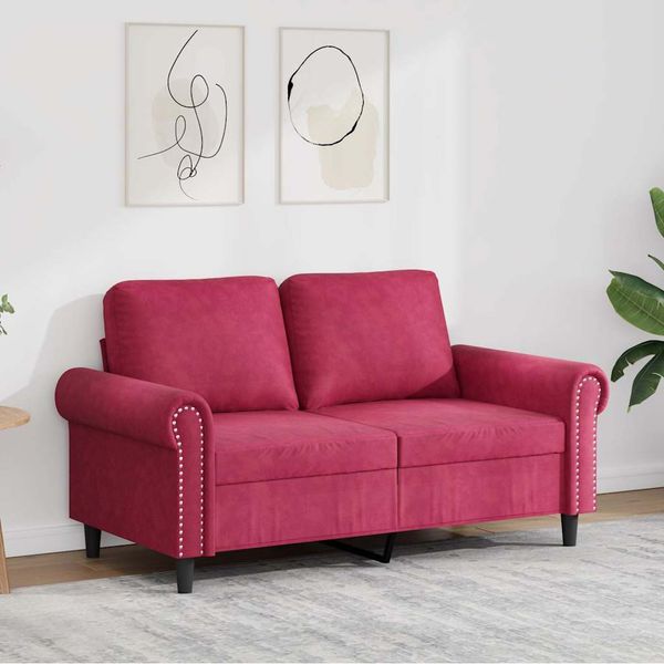 vidaXL 2-miestna pohovka vínovo-červená 120 cm zamat