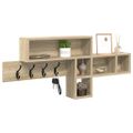 vidaXL Vešiak na stenu Nástenná montáž Sonoma dub 100 x 12 x 43,5 cm