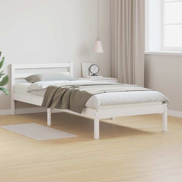 vidaXL Rám postele s čelnou doskou Biela 225,5 x 95,5 x 69,5 cm