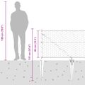 vidaXL Hexagonálny plot s stĺpom 50 x 0,8 m PVC potiahnutá oceľ Sivá