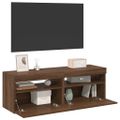 vidaXL TV skrinky 2 ks s LED, tmavý dub 60x35x40 cm