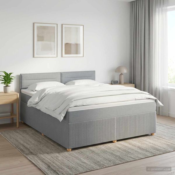 vidaXL Posteľ boxspring s matracom Svetlosivá 140 x 200 cm Látka