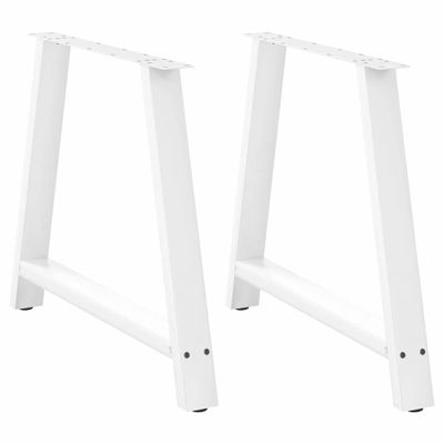 vidaXL Nohy k jedálenskému stolu v tvare A, 2 ks, biele, 100 x (72-73) cm, oceľové