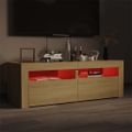 vidaXL TV skrinka s LED svetlami dub sonoma 120x35x40 cm